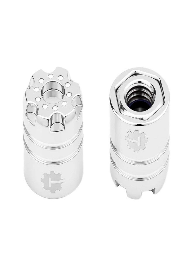 TCRC 4PCS Aluminum M5 Nut Wheel Rim Center Cap Manual Locking Hubs for Axial 1/8 AXP8 Gilamon Trail Buggy Upgrade,Chrome - Image 3